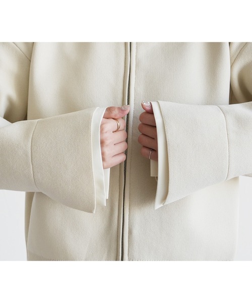 reca(レカ)の「襟付きダブルジップニットカーディガン(ブルゾン・レディース・アイボリー/ブラック・FREE)」の21枚目の写真