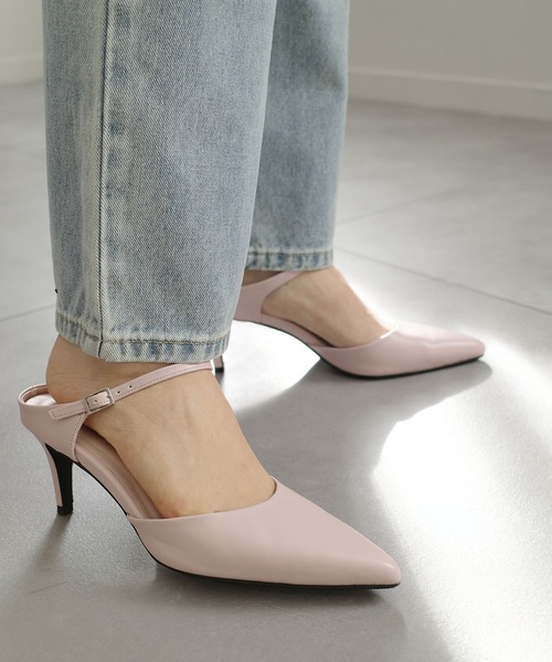 セール】ポインテッドトゥ ミュールパンプス（サンダル）｜AmiAmi