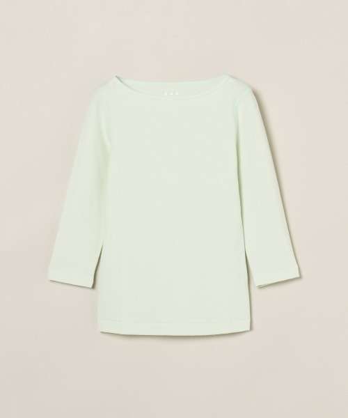 three dots（スリードッツ）の「ジンジャー七分袖（Tシャツ/カットソー・レディース・ベージュ系その他/ホワイト系その他/グリーン系その他/グレー系その他2・MEDIUM/SMALL）」の4枚目の写真