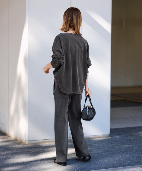 FRAMeWORK（フレームワーク）の「≪追加≫ウェットオゾンセミフレアパンツ（その他パンツ・レディース・ホワイト系その他/サックスブルー/チャコールグレー・36/38）」の6枚目の写真