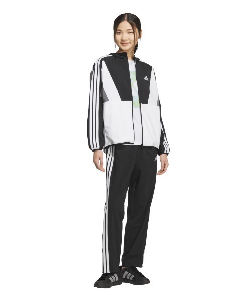 adidas(アディダス)の「アディダス adidas TEAMS ルーズフィット クロス ジャケット(ジャージ・レディース・オフホワイト/ブラック/ネイビー・S/M/L/XL)」の12枚目の写真