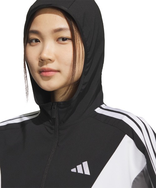 adidas(アディダス)の「アディダス adidas TEAMS ルーズフィット クロス ジャケット(ジャージ・レディース・オフホワイト/ブラック/ネイビー・S/M/L/XL)」の13枚目の写真