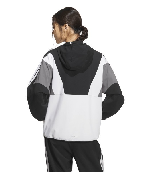 adidas(アディダス)の「アディダス adidas TEAMS ルーズフィット クロス ジャケット(ジャージ・レディース・オフホワイト/ブラック/ネイビー・S/M/L/XL)」の11枚目の写真