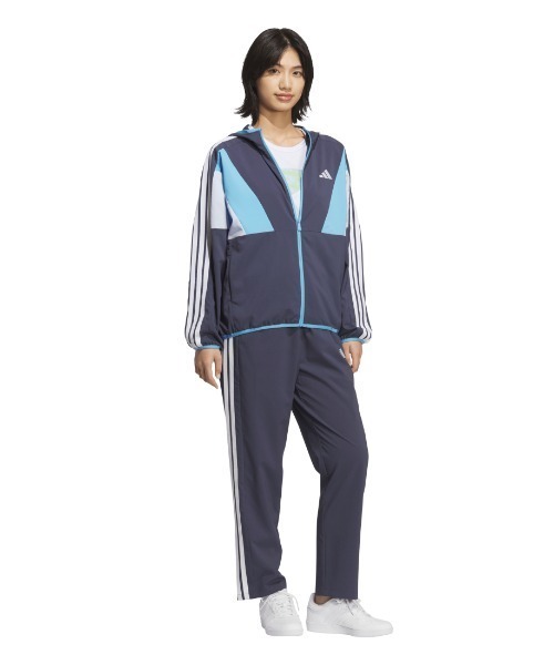 adidas(アディダス)の「アディダス adidas TEAMS ルーズフィット クロス ジャケット(ジャージ・レディース・オフホワイト/ブラック/ネイビー・S/M/L/XL)」の16枚目の写真