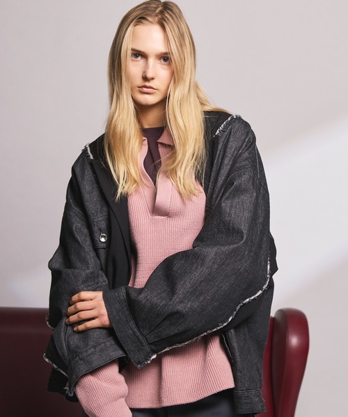 UNISEX》Denim Docking Prime-Over Peaked Lapel Jacket/デニム