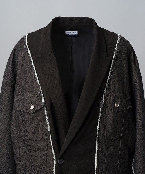 UNISEX》Denim Docking Prime-Over Peaked Lapel Jacket/デニム