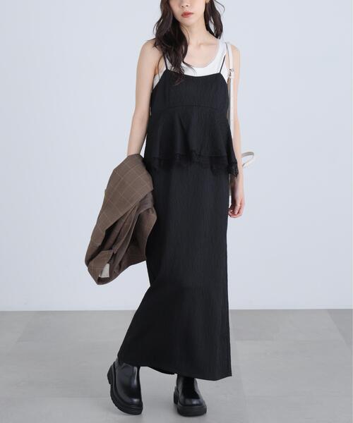 FREE'S MART(フリーズマート)の「◆ペプラムレースキャミワンピース(ワンピース・レディース・ブラック/ホワイト/ライトグリーン・MEDIUM/SMALL)」の6枚目の写真