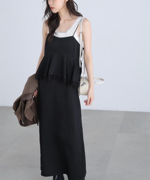 FREE'S MART(フリーズマート)の「◆ペプラムレースキャミワンピース(ワンピース・レディース・ブラック/ホワイト/ライトグリーン・MEDIUM/SMALL)」の12枚目の写真