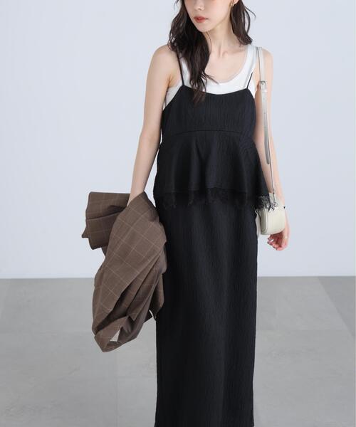 FREE'S MART(フリーズマート)の「◆ペプラムレースキャミワンピース(ワンピース・レディース・ブラック/ホワイト/ライトグリーン・MEDIUM/SMALL)」の14枚目の写真