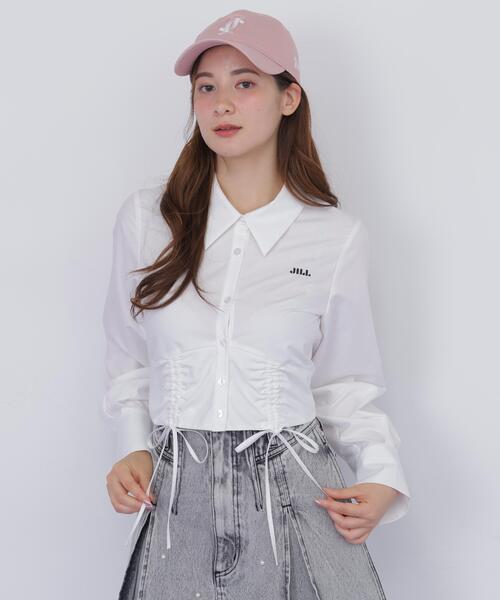 JILL by JILL STUART(ジルバイジルスチュアート)の「ドロストビスチェシャツ(シャツ/ブラウス・レディース・ベージュ系その他/ホワイト/ブルー系その他・FREE)」の4枚目の写真
