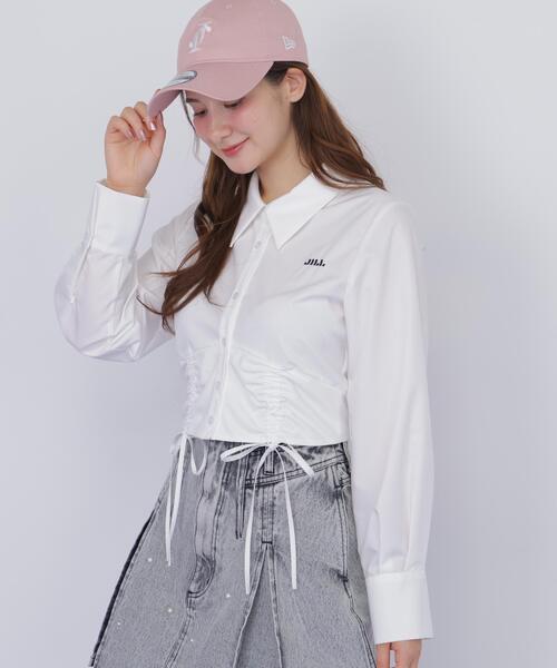 JILL by JILL STUART(ジルバイジルスチュアート)の「ドロストビスチェシャツ(シャツ/ブラウス・レディース・ベージュ系その他/ホワイト/ブルー系その他・FREE)」の5枚目の写真