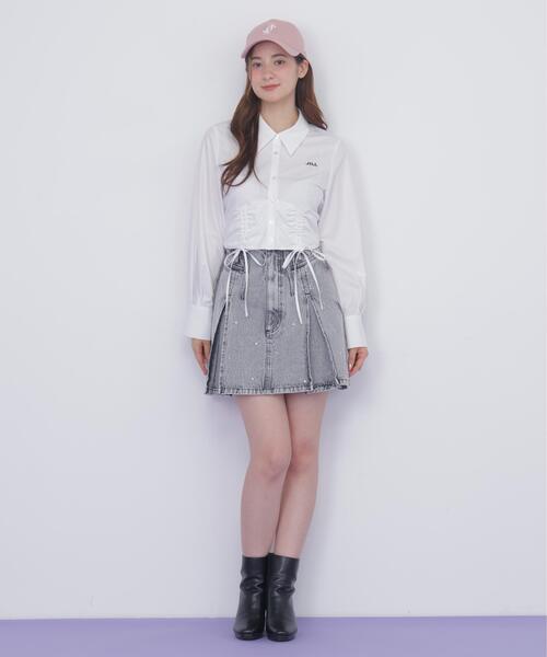 JILL by JILL STUART(ジルバイジルスチュアート)の「ドロストビスチェシャツ(シャツ/ブラウス・レディース・ベージュ系その他/ホワイト/ブルー系その他・FREE)」の6枚目の写真