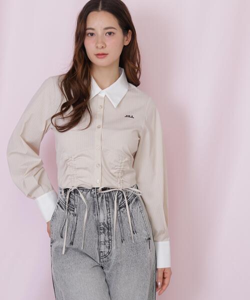 JILL by JILL STUART(ジルバイジルスチュアート)の「ドロストビスチェシャツ(シャツ/ブラウス・レディース・ベージュ系その他/ホワイト/ブルー系その他・FREE)」の11枚目の写真