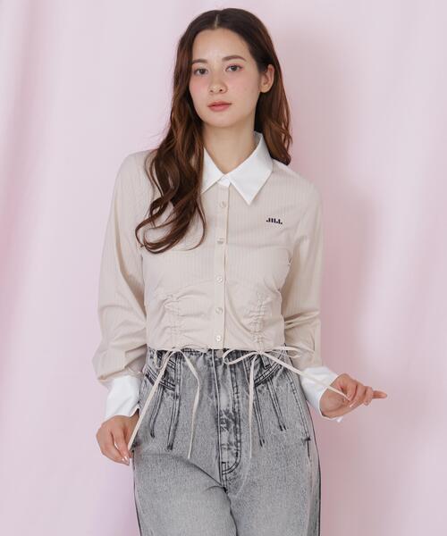 JILL by JILL STUART(ジルバイジルスチュアート)の「ドロストビスチェシャツ(シャツ/ブラウス・レディース・ベージュ系その他/ホワイト/ブルー系その他・FREE)」の12枚目の写真