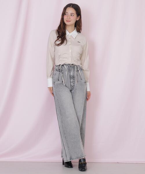 JILL by JILL STUART(ジルバイジルスチュアート)の「ドロストビスチェシャツ(シャツ/ブラウス・レディース・ベージュ系その他/ホワイト/ブルー系その他・FREE)」の13枚目の写真
