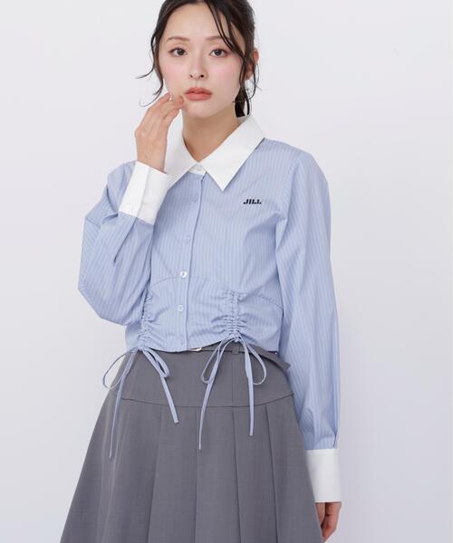 JILL by JILL STUART(ジルバイジルスチュアート)の「ドロストビスチェシャツ(シャツ/ブラウス・レディース・ベージュ系その他/ホワイト/ブルー系その他・FREE)」の18枚目の写真