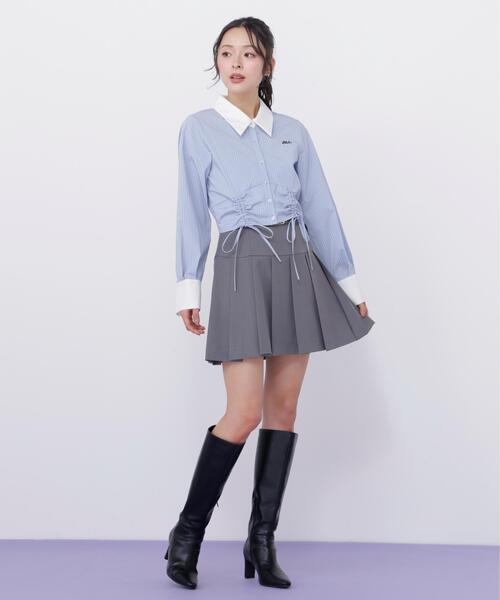 JILL by JILL STUART(ジルバイジルスチュアート)の「ドロストビスチェシャツ(シャツ/ブラウス・レディース・ベージュ系その他/ホワイト/ブルー系その他・FREE)」の21枚目の写真