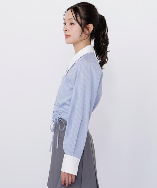 JILL by JILL STUART(ジルバイジルスチュアート)の「ドロストビスチェシャツ(シャツ/ブラウス・レディース・ベージュ系その他/ホワイト/ブルー系その他・FREE)」の22枚目の写真
