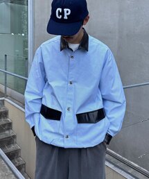 CIAOPANIC | レザー襟切り替えストライプシャツジャケット(テーラードジャケット)