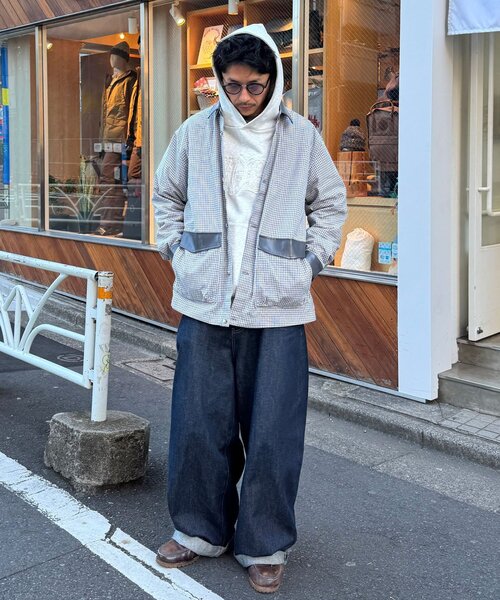 CIAOPANIC(チャオパニック)の「レザー襟切り替えストライプシャツジャケット(テーラードジャケット・レディース・サックスブルー/グレー・MEDIUM/LARGE)」の14枚目の写真