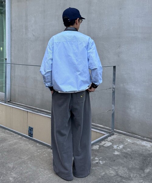 CIAOPANIC(チャオパニック)の「レザー襟切り替えストライプシャツジャケット(テーラードジャケット・レディース・サックスブルー/グレー・MEDIUM/LARGE)」の22枚目の写真