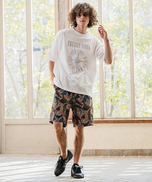CAMBIO(カンビオ)の「mp14627- Botanical Leaf Gobelin Shorts ショートパンツ(2026GIM-011)(その他パンツ・メンズ・ブルー/ブラック/ワイン・S/M/L)」の4枚目の写真