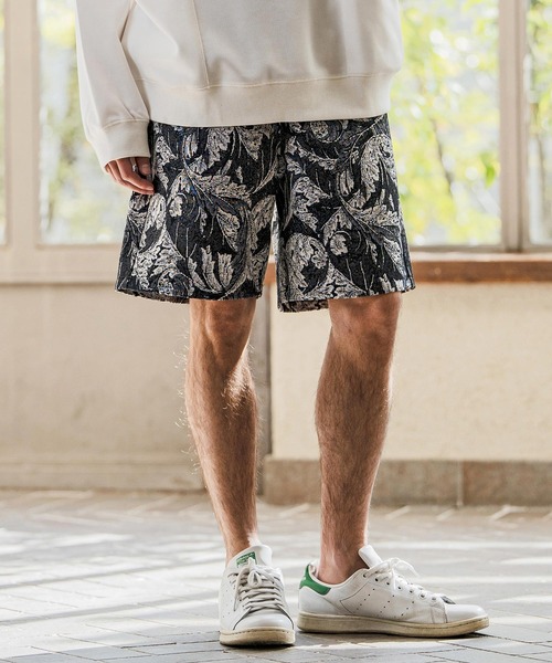 CAMBIO(カンビオ)の「mp14627- Botanical Leaf Gobelin Shorts ショートパンツ(2026GIM-011)(その他パンツ・メンズ・ブルー/ブラック/ワイン・S/M/L)」の6枚目の写真