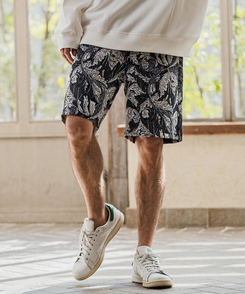 CAMBIO(カンビオ)の「mp14627- Botanical Leaf Gobelin Shorts ショートパンツ(2026GIM-011)(その他パンツ・メンズ・ブルー/ブラック/ワイン・S/M/L)」の7枚目の写真