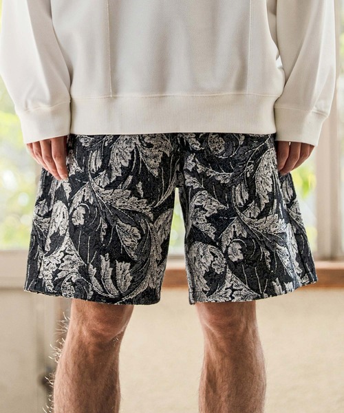 CAMBIO(カンビオ)の「mp14627- Botanical Leaf Gobelin Shorts ショートパンツ(2026GIM-011)(その他パンツ・メンズ・ブルー/ブラック/ワイン・S/M/L)」の9枚目の写真
