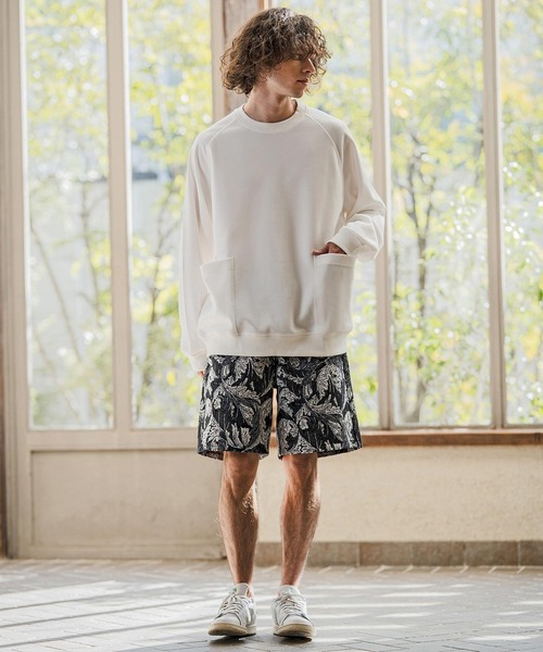 CAMBIO(カンビオ)の「mp14627- Botanical Leaf Gobelin Shorts ショートパンツ(2026GIM-011)(その他パンツ・メンズ・ブルー/ブラック/ワイン・S/M/L)」の12枚目の写真