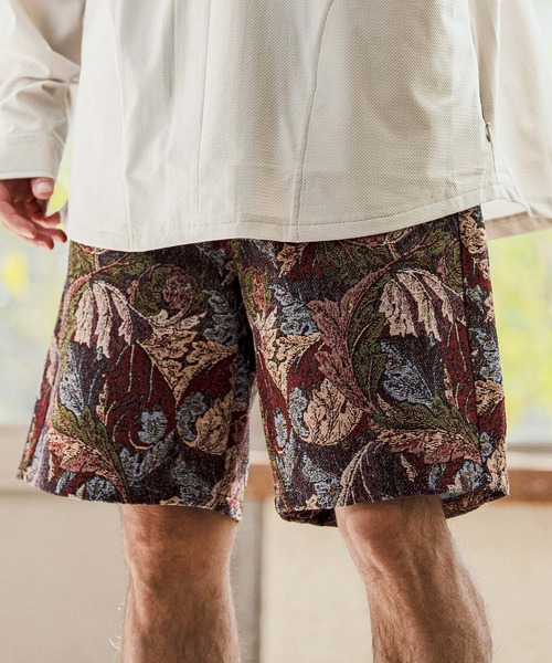 CAMBIO(カンビオ)の「mp14627- Botanical Leaf Gobelin Shorts ショートパンツ(2026GIM-011)(その他パンツ・メンズ・ブルー/ブラック/ワイン・S/M/L)」の15枚目の写真