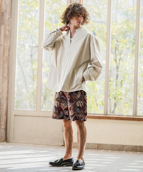 CAMBIO(カンビオ)の「mp14627- Botanical Leaf Gobelin Shorts ショートパンツ(2026GIM-011)(その他パンツ・メンズ・ブルー/ブラック/ワイン・S/M/L)」の19枚目の写真