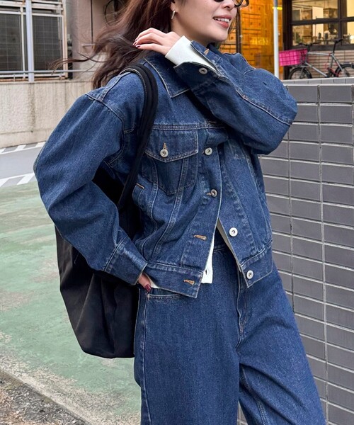 fredy emue(フレディエミュ)の「《セットアップ対応》コンパクトデニムジャケット(デニムジャケット・レディース・サックスブルー/ネイビー・38)」の12枚目の写真