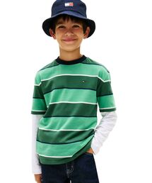 TOMMY HILFIGER | BOYS ラグビーストライプショートスリーブTシャツ(Tシャツ/カットソー)