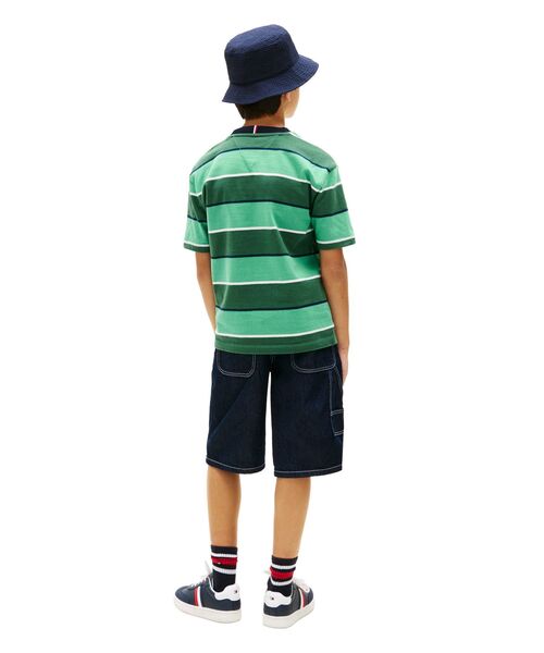 TOMMY HILFIGER(トミーヒルフィガー)の「BOYS ラグビーストライプショートスリーブTシャツ(Tシャツ/カットソー・キッズ・グリーン・130cm/160cm/150cm/140cm)」の4枚目の写真