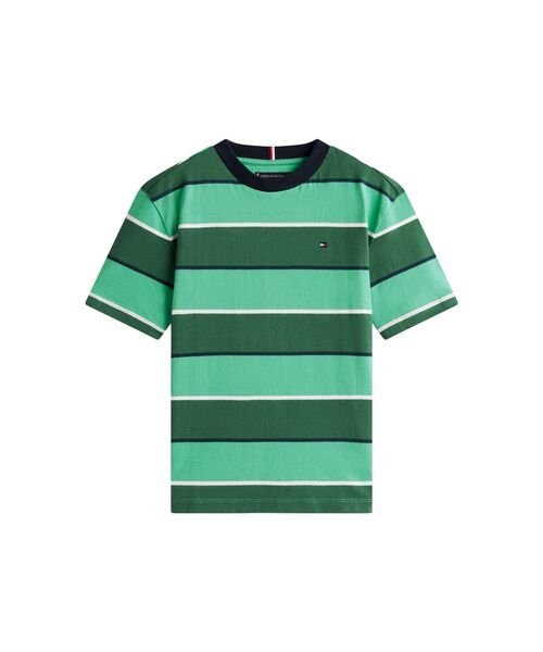 TOMMY HILFIGER(トミーヒルフィガー)の「BOYS ラグビーストライプショートスリーブTシャツ(Tシャツ/カットソー・キッズ・グリーン・130cm/160cm/150cm/140cm)」の5枚目の写真