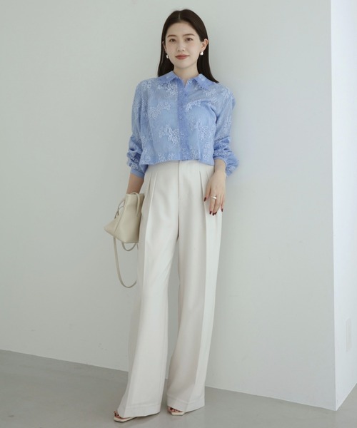 anuans（アニュアンス）の「レースシャツブラウス（シャツ/ブラウス・レディース・ネイビー/ホワイト/ブルー・FREE）」の17枚目の写真