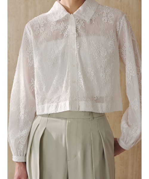 anuans（アニュアンス）の「レースシャツブラウス（シャツ/ブラウス・レディース・ネイビー/ホワイト/ブルー・FREE）」の9枚目の写真