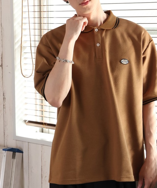 Dickies（ディッキーズ）の「【GENUINE DICKIES/ジェニュインディッキーズ】ミニワッペンリブライン 鹿の子ポロシャツ（ポロシャツ・メンズ・ブラック/グリーン/ブラウン/ホワイト・M/L/XL）」の3枚目の写真