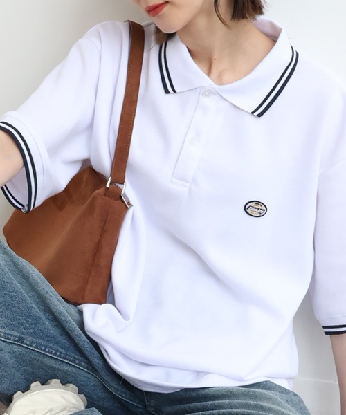 Dickies（ディッキーズ）の「【GENUINE DICKIES/ジェニュインディッキーズ】ミニワッペンリブライン 鹿の子ポロシャツ（ポロシャツ・メンズ・ブラック/グリーン/ブラウン/ホワイト・M/L/XL）」の2枚目の写真