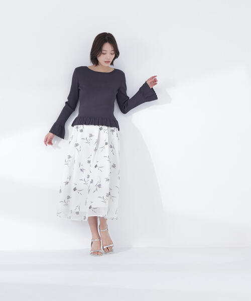 NATURAL BEAUTY BASIC(ナチュラルビューティーベーシック)の「◇柄編みフレアスリーブニット(ニット/セーター・レディース・ラベンダー/オフホワイト/チャコールグレー・FREE)」の10枚目の写真
