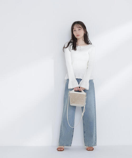 NATURAL BEAUTY BASIC(ナチュラルビューティーベーシック)の「◇柄編みフレアスリーブニット(ニット/セーター・レディース・ラベンダー/オフホワイト/チャコールグレー・FREE)」の14枚目の写真
