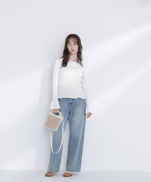 NATURAL BEAUTY BASIC(ナチュラルビューティーベーシック)の「◇柄編みフレアスリーブニット(ニット/セーター・レディース・ラベンダー/オフホワイト/チャコールグレー・FREE)」の16枚目の写真