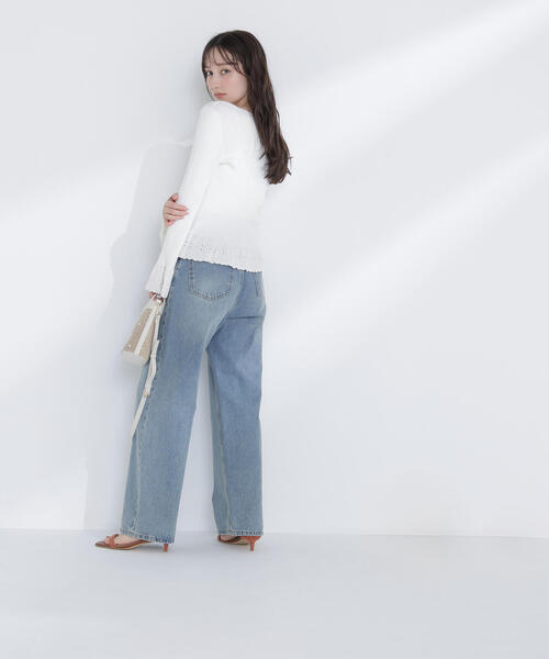 NATURAL BEAUTY BASIC(ナチュラルビューティーベーシック)の「◇柄編みフレアスリーブニット(ニット/セーター・レディース・ラベンダー/オフホワイト/チャコールグレー・FREE)」の18枚目の写真