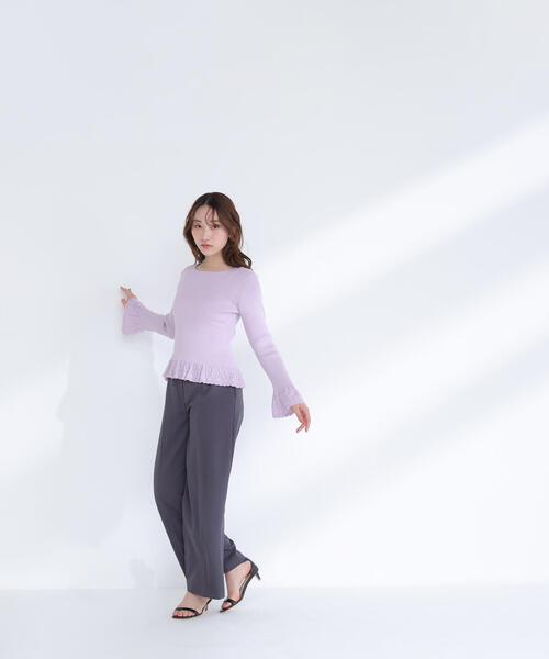 NATURAL BEAUTY BASIC(ナチュラルビューティーベーシック)の「◇柄編みフレアスリーブニット(ニット/セーター・レディース・ラベンダー/オフホワイト/チャコールグレー・FREE)」の21枚目の写真