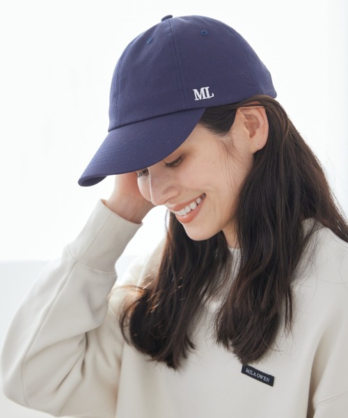 Mila Owen（ミラオーウェン）の「ポイントロゴ刺繍キャップ（キャップ・レディース・ネイビー/ミント/チャコールグレー/ピンク・F）」の3枚目の写真