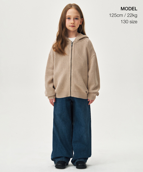 MUSINSA STANDARD KIDS（ムシンサスタンダードキッズ）の「クロシェニットフードパーカー [マッシュルーム]（ニット/セーター・レディース・その他・110/120/130/140/150/160）」の2枚目の写真