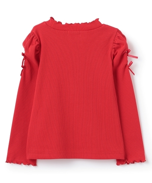 mezzo piano(メゾピアノ)の「ネックレス刺しゅう プチハイネック 長袖Tシャツ(Tシャツ/カットソー・キッズ・レッド/ライトピンク/オフホワイト・140cm/120cm/130cm)」の10枚目の写真