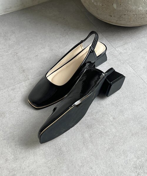 un dix cors（アンディコール）の「バックバンドスクエアパンプス（ブーツ・レディース・シルバー/ブラック/ベージュ・MEDIUM/LARGE）」の8枚目の写真