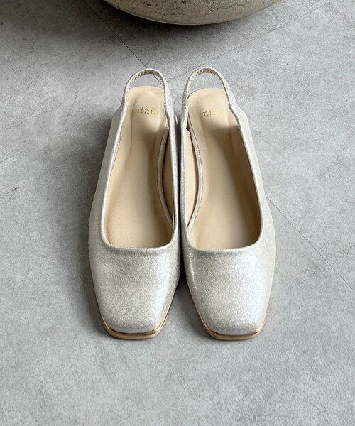 un dix cors（アンディコール）の「バックバンドスクエアパンプス（ブーツ・レディース・シルバー/ブラック/ベージュ・MEDIUM/LARGE）」の19枚目の写真